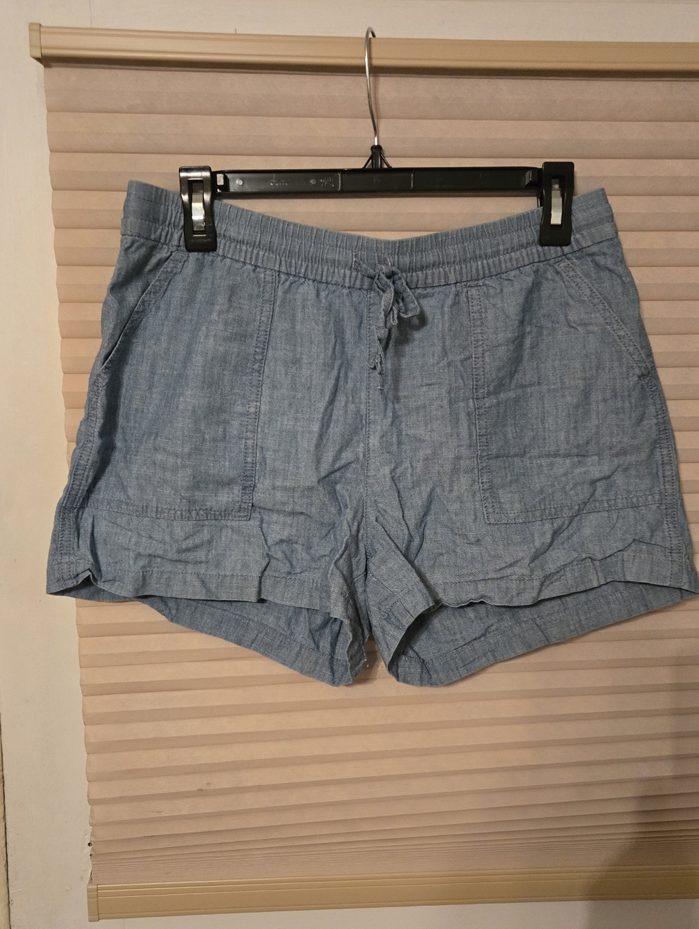 J. Crew Factory Light Blue Drawstring Linen-Blend Athletic Shorts